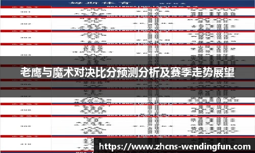 老鹰与魔术对决比分预测分析及赛季走势展望